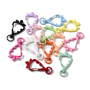 Spray Painted Carrot Alloy Spring Gate Rings, Mixed Color, 47.5x23.5x6.5mm, Hole: 4.5x8mm(PALLOY-R141-01)