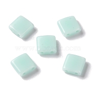 Opaque Acrylic Slide Charms, Square, Pale Turquoise, 5.2x5.2x2mm, Hole: 0.8mm(OACR-Z010-01L)