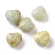 Natural Flower Amazonite Heart Love Stone, Pocket Palm Stone for Reiki Balancing, 24x25.5x15.5mm(G-P486-02A)