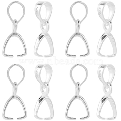 6Pcs 925 Sterling Silver Pendants Bails, Ice Pick & Pinch Bails, with 925 Stamp, Silver, 12mm, Hole: 4x3mm, Pin: 0.7mm(STER-SC0001-31)