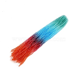 Gradient Color Baking Painted Glass Bead Strands, Faceted, Bicone, Colorful, 6x5.5mm, Hole: 1.2mm, about 47pcs/strand, 10.43''(26.5cm)(DGLA-A039-T6mm-A017)