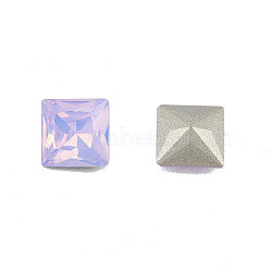 K9 Glass Rhinestone Cabochons, Pointed Back & Back Plated, Faceted, Square, Violet, 8x8x4.5mm(MRMJ-N029-19-03)