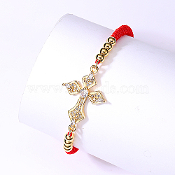 Brass Link Bracelets, Adjustable Bracelet, Cross, No Size(MW2484-3)