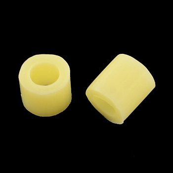 PE DIY Melty Beads Fuse Beads Refills, Tube, Champagne Yellow, 8.5~9x9~9.5mm