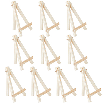 Foldable Wood Triangle Easel, for Painting, Arts and Crafts, Pale Goldenrod, 12.5x7.5x1.7cm