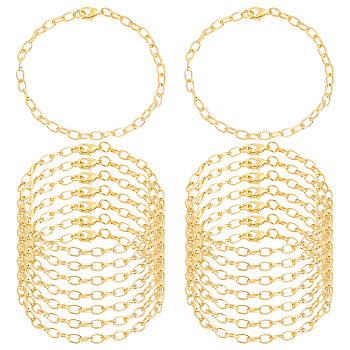 30Pcs Iron Cable Chain Bracelets, with Lobster Claw Clasps, Golden, 8-1/8 inch(20.5cm)