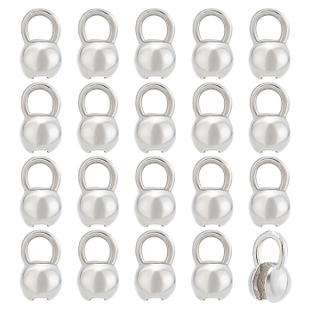 BENECREAT 20Pcs Brass Bead Tips, Calotte Ends, Clamshell Knot Cover, Platinum, 6x3.5x3.5mm, Hole: 2mm