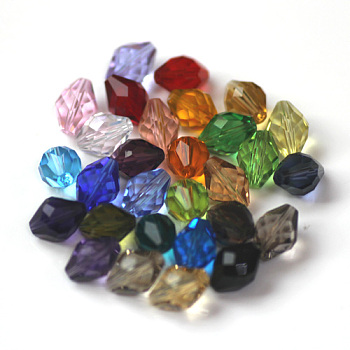 Imitation Austrian Crystal Beads, Grade AAA, Faceted, Bicone, Mixed Color, 8x11mm, Hole: 0.9~1mm
