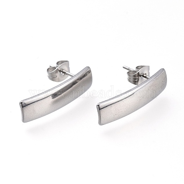Stainless Steel Color Rectangle 304 Stainless Steel Stud Earring Findings