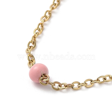 Vacuum Plating Golden 304 Stainless Steel with Enamel Satellite Chain Necklaces(NJEW-G117-01G)-3