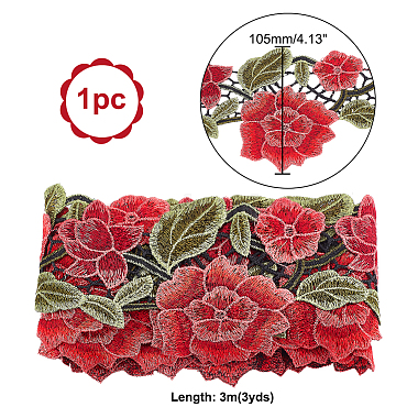 Elite Embroidery Polyester Lace Ribbons(SRIB-PH0001-28)-2