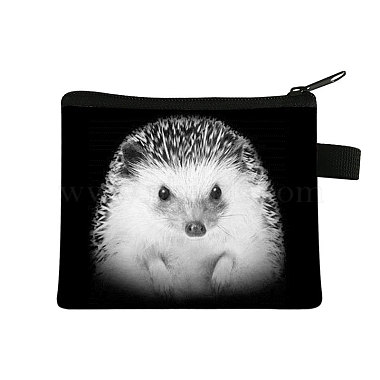Black Hedgehog Polyester Clutch Bags