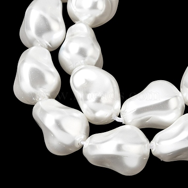 Electroplated Glass Shell Pearl Beads Strands(BSHE-B009-B01-10x15mm)-3