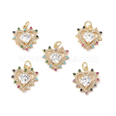 Brass Micro Pave Colorful Cubic Zirconia Pendants(KK-E068-VF337)-4