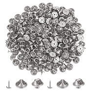 200 Sets Iron Butterfly Clutch Pin, Lapel Pin Backs, Tie Tack Pin, Brooch Findings, Platinum, Tray: 4.5mm, 12mm, Pin: 1mm(IFIN-BC0001-19P)