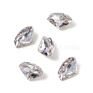 Cubic Zirconia Cabochons, Pointed Back & Back Plated, Triangle, Crystal, 9x14x4mm(RGLA-J022-BT-001)