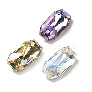 K9 Glass Rhinestone Cabochons, Pointed Back & Back Plated, Faceted, Rectangle, Mixed Color, 12x6x4.3mm(RGLA-J037-001)