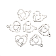 304 Stainless Steel Pendants, Laser Cut, Heart with Constellation, Libra, 15.5x13x0.8mm, Hole: 1.5mm(STAS-I157-07F)
