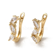 Brass Hoop Earrings, with Glass, Light Gold, 20x4.5mm(EJEW-L271-13KCG-04)