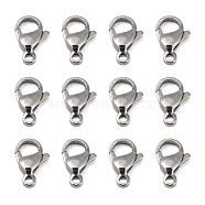 Polished 304 Stainless Steel Lobster Claw Clasps, Parrot Trigger Clasps, Stainless Steel Color, 12.5x8x3.5mm, Hole: 1.5mm(STAS-R072-39A)