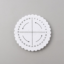 32 Position Foam Bracelet Knitting Tray, Braided Board Rope Knot Thread Handmade, Disk Braiding Board Accessory, Round, White, 10.1x0.95cm(TOOL-WH0053-13A)