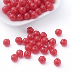 Fluorescent Acrylic Beads, Round, Red, 8mm, Hole: 1.5mm, about 1700pcs/500g(MACR-R517-8mm-11)