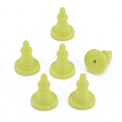 Silicone Ear Nuts, Earring Backs, for Stud Earring Making, Yellow Green, 11x8x8mm, Hole: 0.7mm(SIL-N004-09-B03)