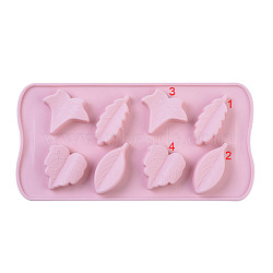Food Grade Silicone Vein Molds, Fondant Molds, For DIY Cake Decoration, Chocolate, Candy, UV Resin & Epoxy Resin Jewelry Making, Leaf, Pink, 215x108mm(DIY-L025-009)