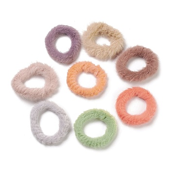 Faux Mink Fur Elastic Hair Ties, Hair Accessories for Girl Ponytail Holder, Mixed Color, 13mm, Inner Diameter: 41mm