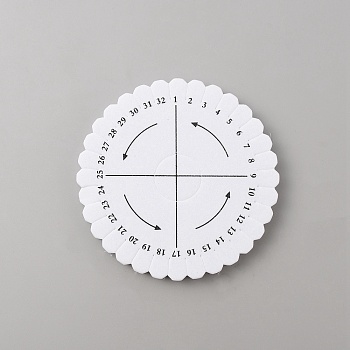 32 Position Foam Bracelet Knitting Tray, Braided Board Rope Knot Thread Handmade, Disk Braiding Board Accessory, Round, White, 10.1x0.95cm
