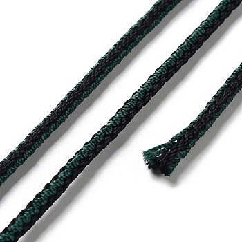14M Duotone Polyester Braided Cord, Round, Dark Slate Gray, 2.5mm, about 15.31 Yards(14m)/Roll