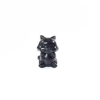 Animal Natural Shungite Figurines Statues for Home Desktop Decoration, Fox, 30mm