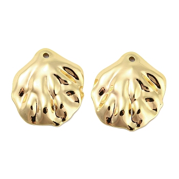 Brass Pendants, Shell Shape Charms, Real 18K Gold Plated, 20x17.5x3mm, Hole: 1.3mm