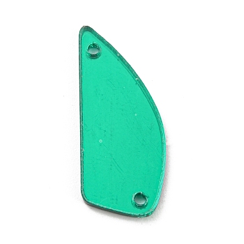 Translucent Acrylic Connector Charms, Leaf Links, Medium Sea Green, 21x10x1.3mm, Hole: 1.2mm