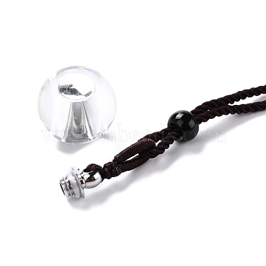 Round Openable Container Glass Pendant Necklace(NJEW-P258-01)-2