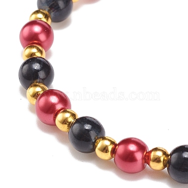 Glass & Iron Round Beaded Stretch Bracelet for Women(BJEW-JB08510-01)-4
