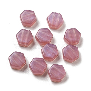 Pale Violet Red Hexagon Plastic Beads