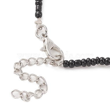 Ожерелье из стеклянных бисера и плетеный браслет из бисера(SJEW-JS01283-02)-4