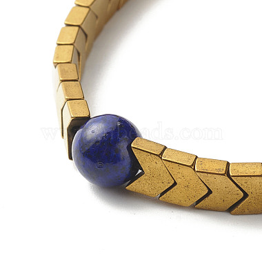 Natural Lapis Lazuli(Dyed) Stretch Bracelets Set for Girl Women(BJEW-JB06805-02)-8
