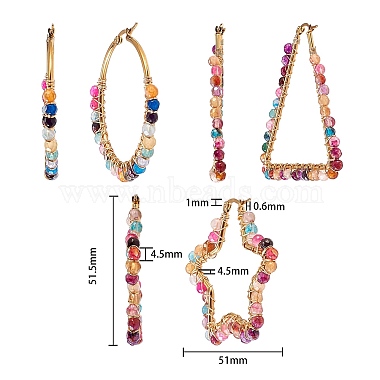Mixed Color Mixed Shapes Natural Agate Earrings
