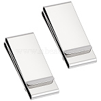 2Pcs Stainless Steel Money Clips, Rectangle, Stainless Steel Color, 60x25.5x12mm(AJEW-GF0013-12P)