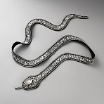 Snake Computerized Embroidery Cloth Iron on/Sew on Patches, Costume Accessories, Appliques, Crystal, 1080x48.5x8.5mm(PATC-WH0002-067B)
