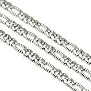 Stainless Steel Figaro Chains, Unwelded, Stainless Steel Color, 5~8x4x1mm(STAS-M032-45P-1mm)