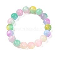 Natural Selenite Round Beaded Stretch Bracelets for Women, Colorful, Inner Diameter: 2 inch(5.1cm), 8mm(G-U005-02E)