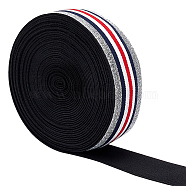 ARRICRAFT Polyester Elastic Ribbon, with Stripe Pattern, Flat, Colorful, 40mm, about 10.00 Yards(9.14m)/Bag(EC-AR0001-06)