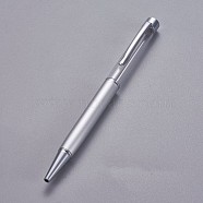 Creative Empty Tube Ballpoint Pens, with Black Ink Pen Refill Inside, for DIY Glitter Epoxy Resin Crystal Ballpoint Pen Herbarium Pen Making, Silver, Silver, 140x10mm(X-AJEW-L076-A38)