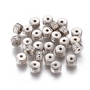 CCB Plastic Beads, Flat  Round, Platinum, 6x4mm, Hole: 1mm(CCB-P005-056P)