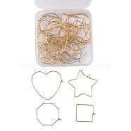 BENECREAT 40Pcs 4 Styles Brass Hoop Earring Findings, Wine Glass Charms Findings, Nickel Free, 18K Gold Plated & Real Platinum Plated, Mixed Color, 20 Gauge(KK-BC0002-39)