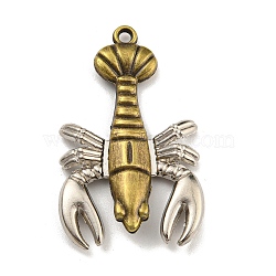 Tibetan Style Alloy Pendants, Lobster
, Cadmium Free & Lead Free, Antique Bronze & Platinum, 47.5x28.5x6mm, Hole: 2.5mm(FIND-C052-19AB)
