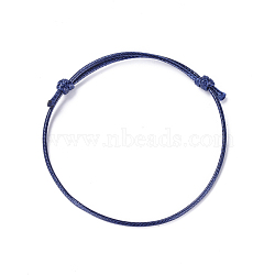 Korean Waxed Polyester Cord Bracelet Making, Midnight Blue, Adjustable Diameter: 40~70mm(X-AJEW-JB00011-14)